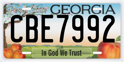GA license plate CBE7992