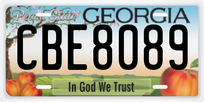 GA license plate CBE8089