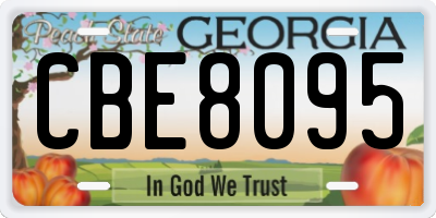 GA license plate CBE8095