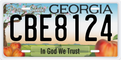 GA license plate CBE8124