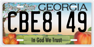 GA license plate CBE8149