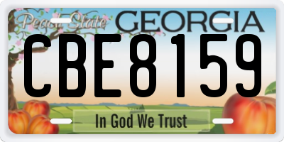 GA license plate CBE8159