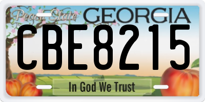 GA license plate CBE8215