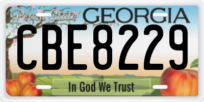 GA license plate CBE8229