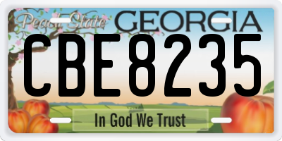 GA license plate CBE8235