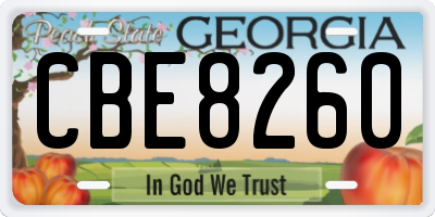 GA license plate CBE8260