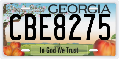 GA license plate CBE8275