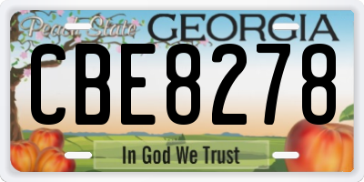 GA license plate CBE8278