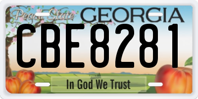 GA license plate CBE8281