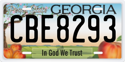 GA license plate CBE8293
