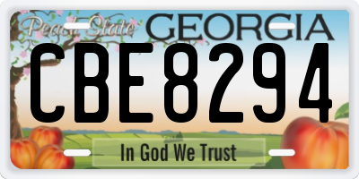GA license plate CBE8294