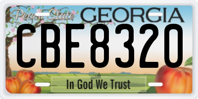 GA license plate CBE8320