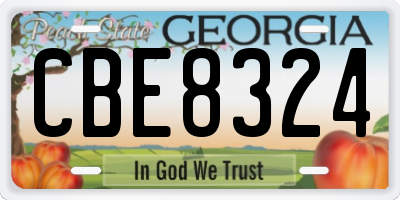 GA license plate CBE8324
