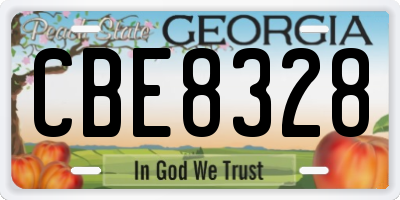GA license plate CBE8328
