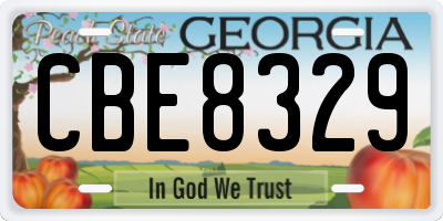 GA license plate CBE8329