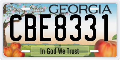 GA license plate CBE8331