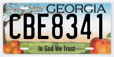 GA license plate CBE8341