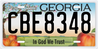 GA license plate CBE8348