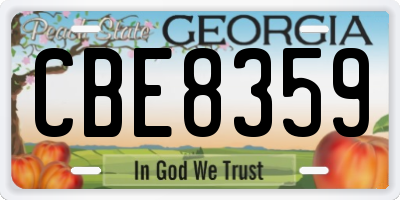 GA license plate CBE8359