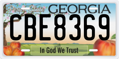 GA license plate CBE8369