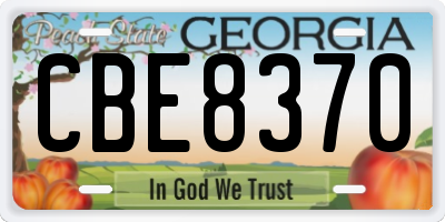 GA license plate CBE8370