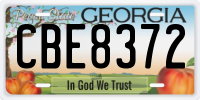 GA license plate CBE8372