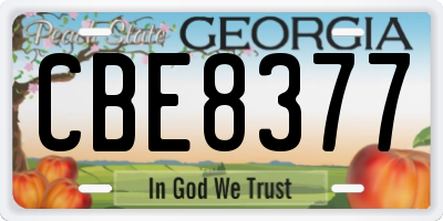 GA license plate CBE8377