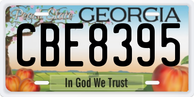 GA license plate CBE8395