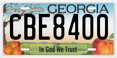 GA license plate CBE8400
