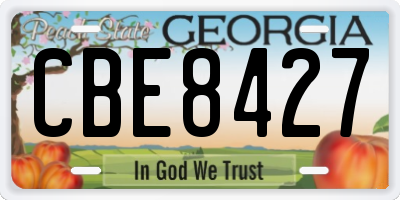 GA license plate CBE8427