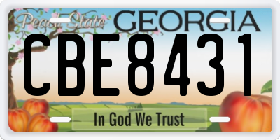 GA license plate CBE8431