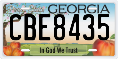 GA license plate CBE8435