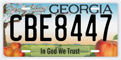 GA license plate CBE8447