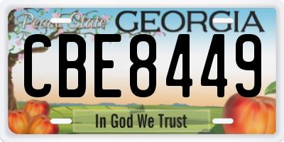 GA license plate CBE8449