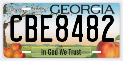 GA license plate CBE8482