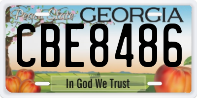 GA license plate CBE8486