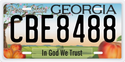 GA license plate CBE8488