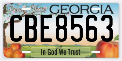 GA license plate CBE8563