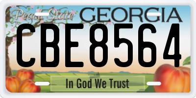 GA license plate CBE8564