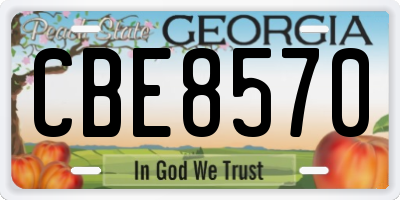 GA license plate CBE8570