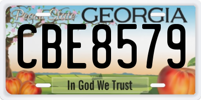 GA license plate CBE8579