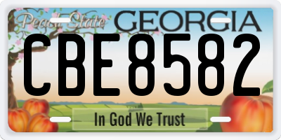 GA license plate CBE8582