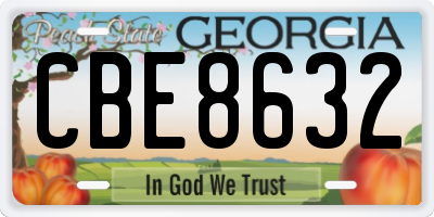 GA license plate CBE8632