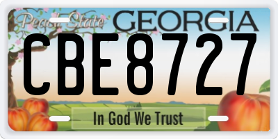 GA license plate CBE8727