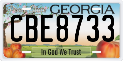 GA license plate CBE8733