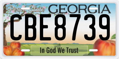 GA license plate CBE8739