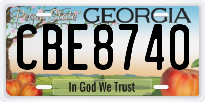 GA license plate CBE8740