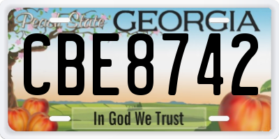 GA license plate CBE8742