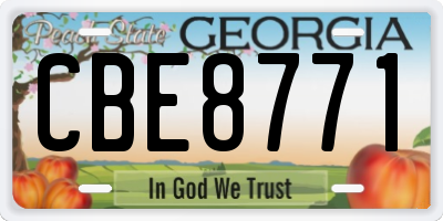 GA license plate CBE8771