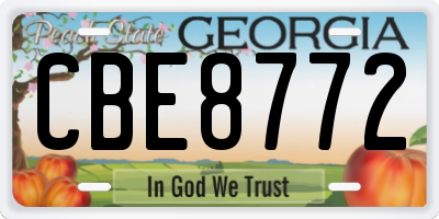 GA license plate CBE8772